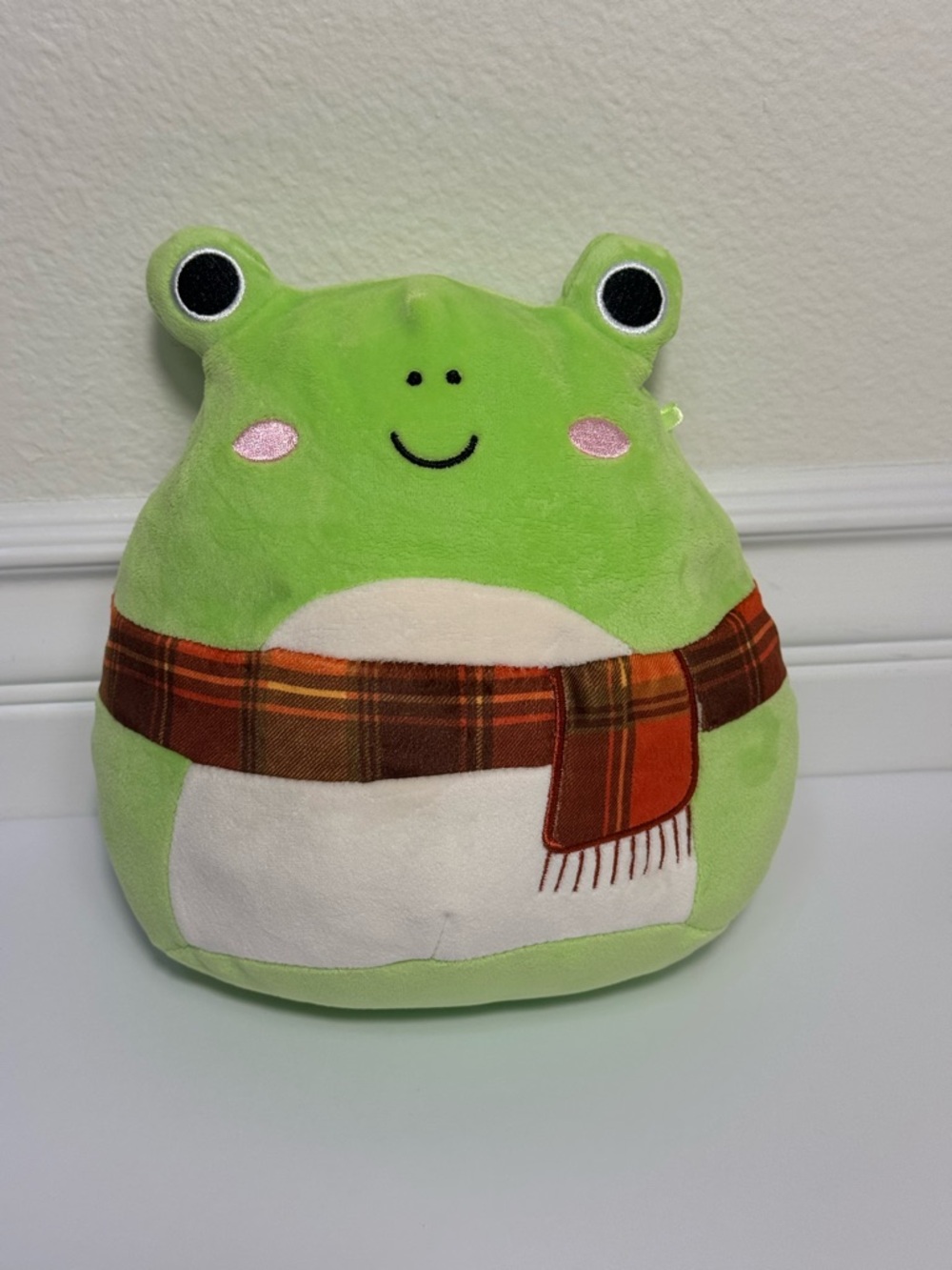 Squishmallows Frog Plush w Scarf Kellytoy Green Stuffed Animal